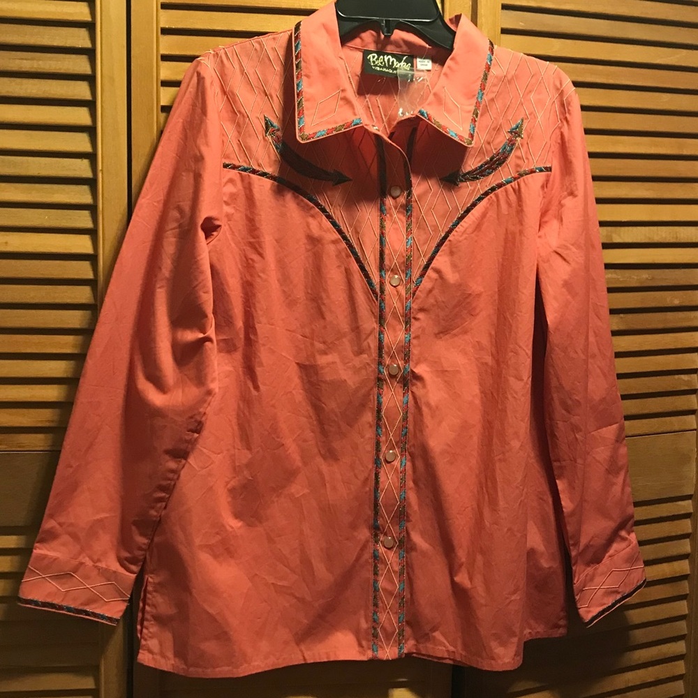 Vintage Bob Mackie Wearable Art Coral Blouse